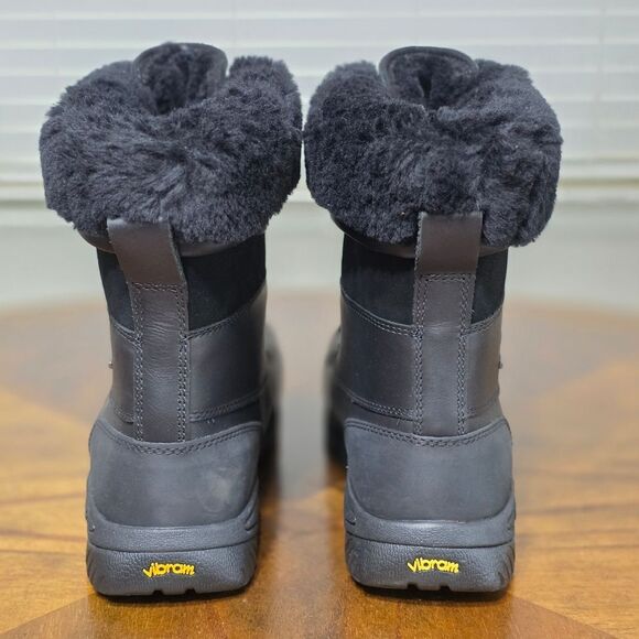 UGG Butte Waterproof Men's Black Boots Size 11 Convertible Leather Fur Lined New - Picture 5 of 12